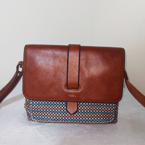 Fossil Kinley Small Crossbody Teal/Brown ZB7610-725 NWOT - Picture 2 of 12